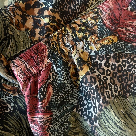 The Avenue 100% Silk Faux Wrap Leopard Print Skirt Size 18 - Picture 4 of 7